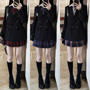 制服黑色小个子西服套装 外套收腰日系学院风秋冬款 jk西装 原创正版
