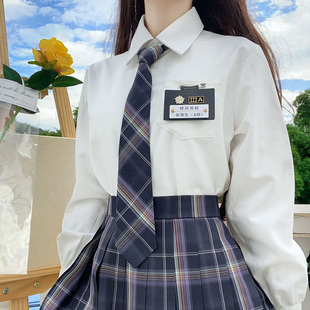 jk刺绣衬衫 十字银河制服馆原创正版 基础款 短黑白长袖 上衣女 春秋季