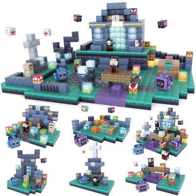 厂家货源MC磁力积木套装diy磁力方块2cm冥界异兽190pcs万圣节