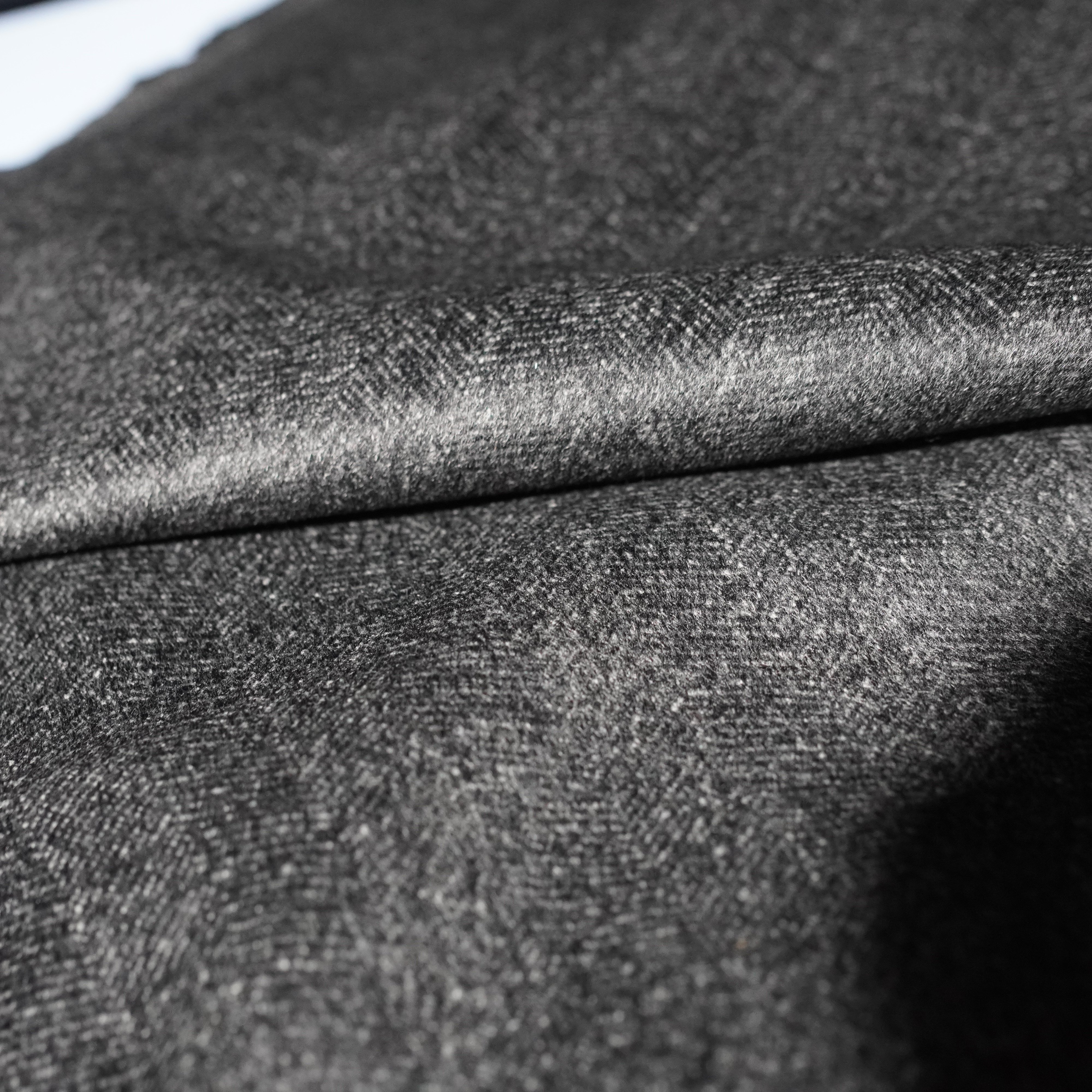 深灰鱼骨纹精纺羊毛羊绒布料