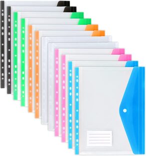 A4 Size Plastic File Folders Wallets Colorful Document Files