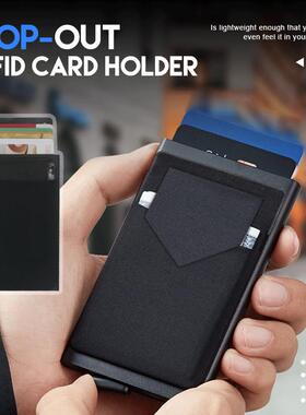 Rfid Smart Wallet Card Holder Metal Thin Slim Men Women Wall