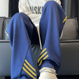 320克华棉 2026秋季新款 直筒大码美式条纹拖地长裤CK98113-特P45，男装休闲裤，电商A107