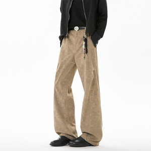 抖音大 2025春季新品 扎染褶皱美式百搭长裤 CK26101-特P40，男装休闲裤，电商A107