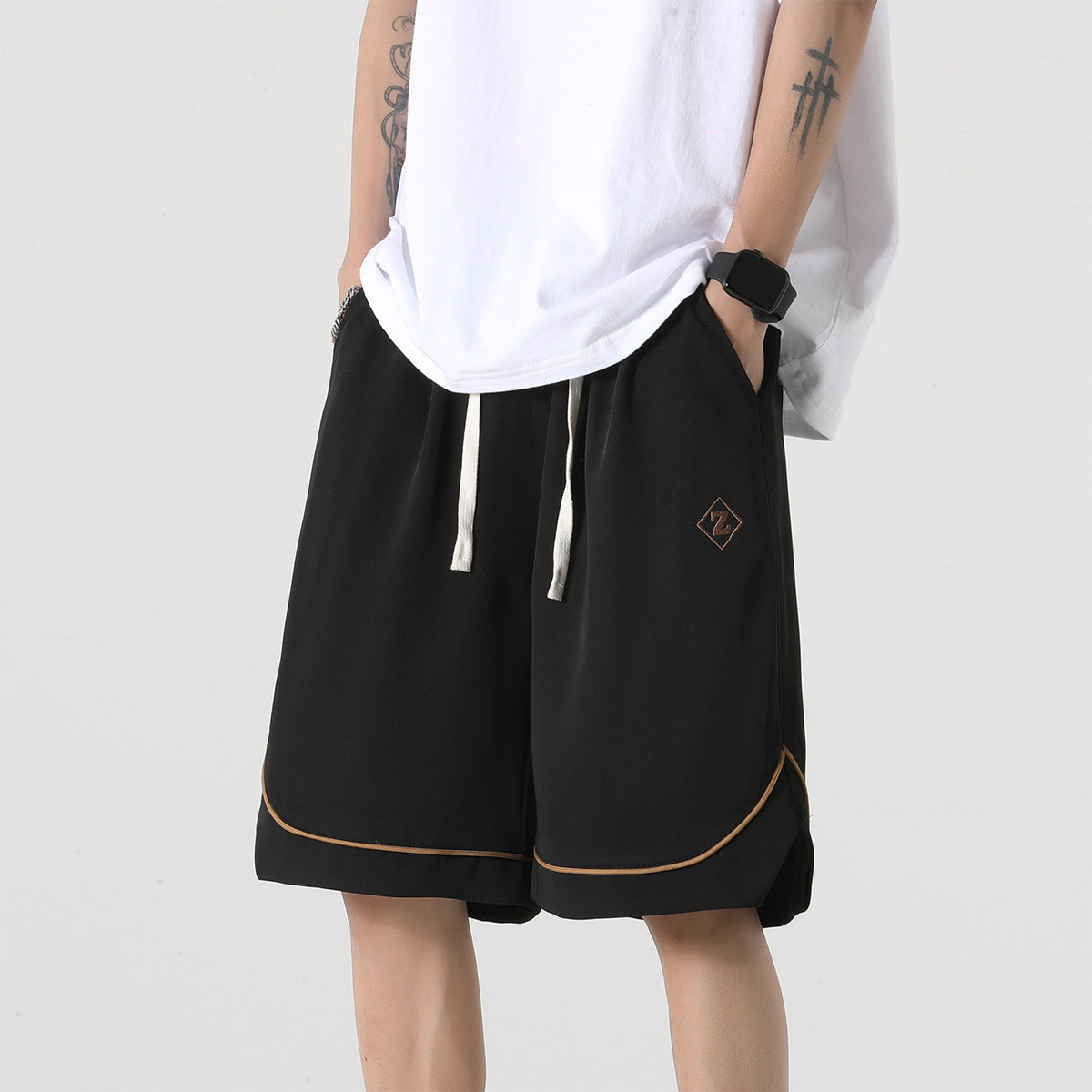 直播品质A107-K23803-特P30短裤冰丝成分：聚酯纤维,男装牛仔裤,电商A107