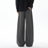 抖音冬季加绒加厚条纹阔腿裤休闲拖地长裤CK26106-特P48，男装卫衣，电商A107