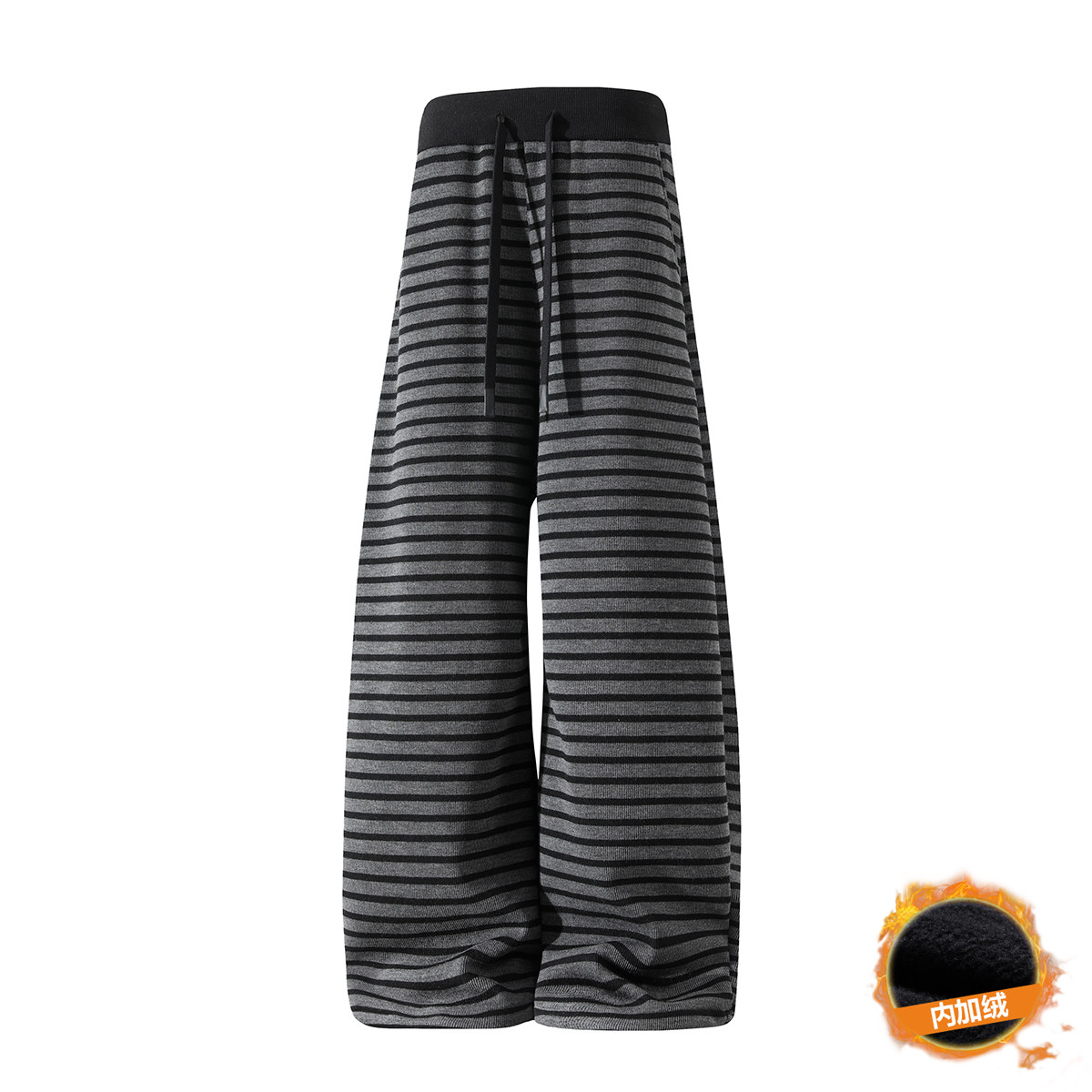 抖音冬季加绒加厚条纹阔腿裤休闲拖地长裤CK26106-特P48，男装卫衣，电商A107