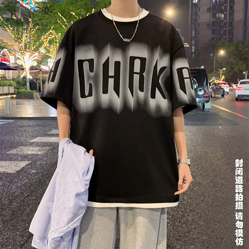 菠萝格短袖280克美式休闲宽松潮百搭男士T恤A107-TX2401-特P30,男装T恤,电商A107