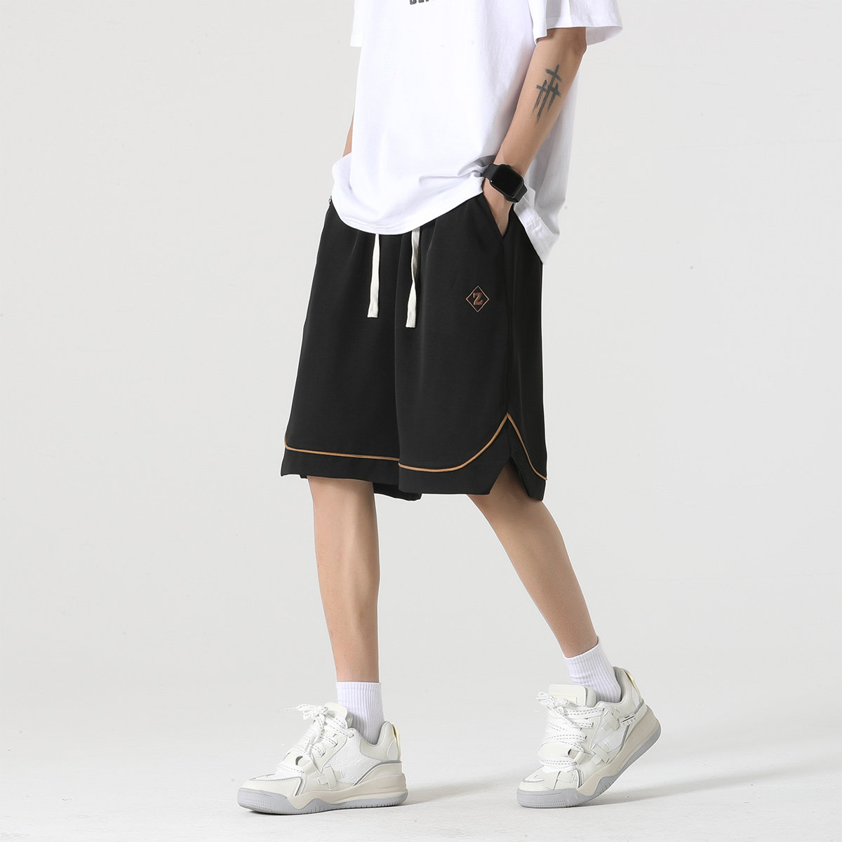 直播品质A107-K23803-特P30短裤冰丝成分：聚酯纤维,男装牛仔裤,电商A107