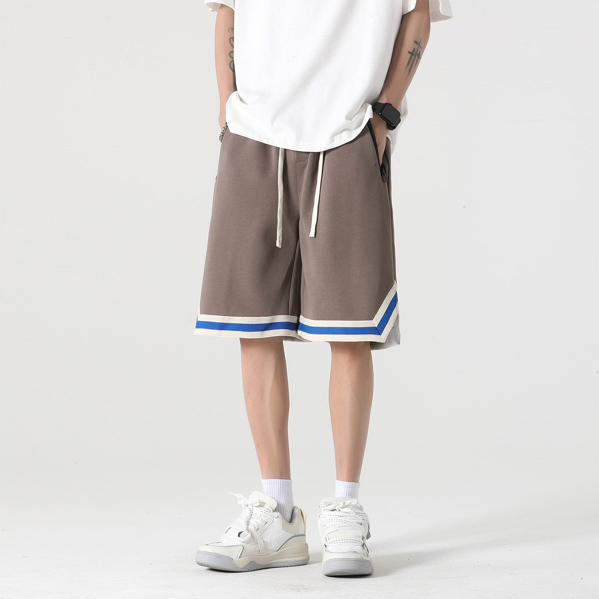 抖音品质A107-K23810-特P34华棉成分：60%棉40%聚酯纤维短裤,男装牛仔裤,电商A107