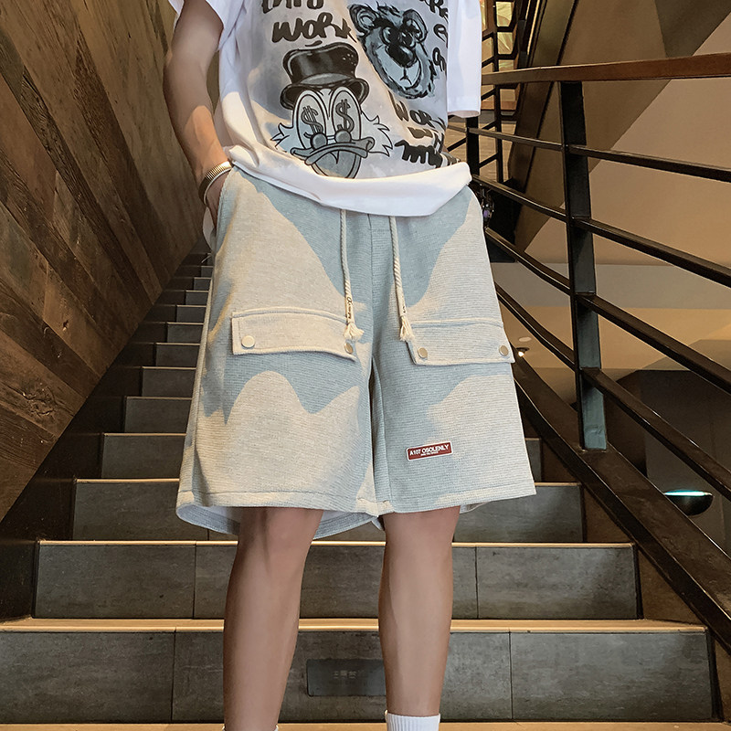 美式华夫格短裤男2024夏季新款大码百搭五分裤A107-DK6025-特P30,男装牛仔裤,电商A107