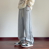 含棉量60%华棉抖音秋冬季百搭直筒长裤HM8001-特P45厚50，男装休闲裤，电商A107