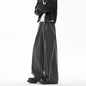 2026春季新品 条纹复古风宽松阔腿拖地裤 CK26108-特P48，男装休闲裤，电商A107