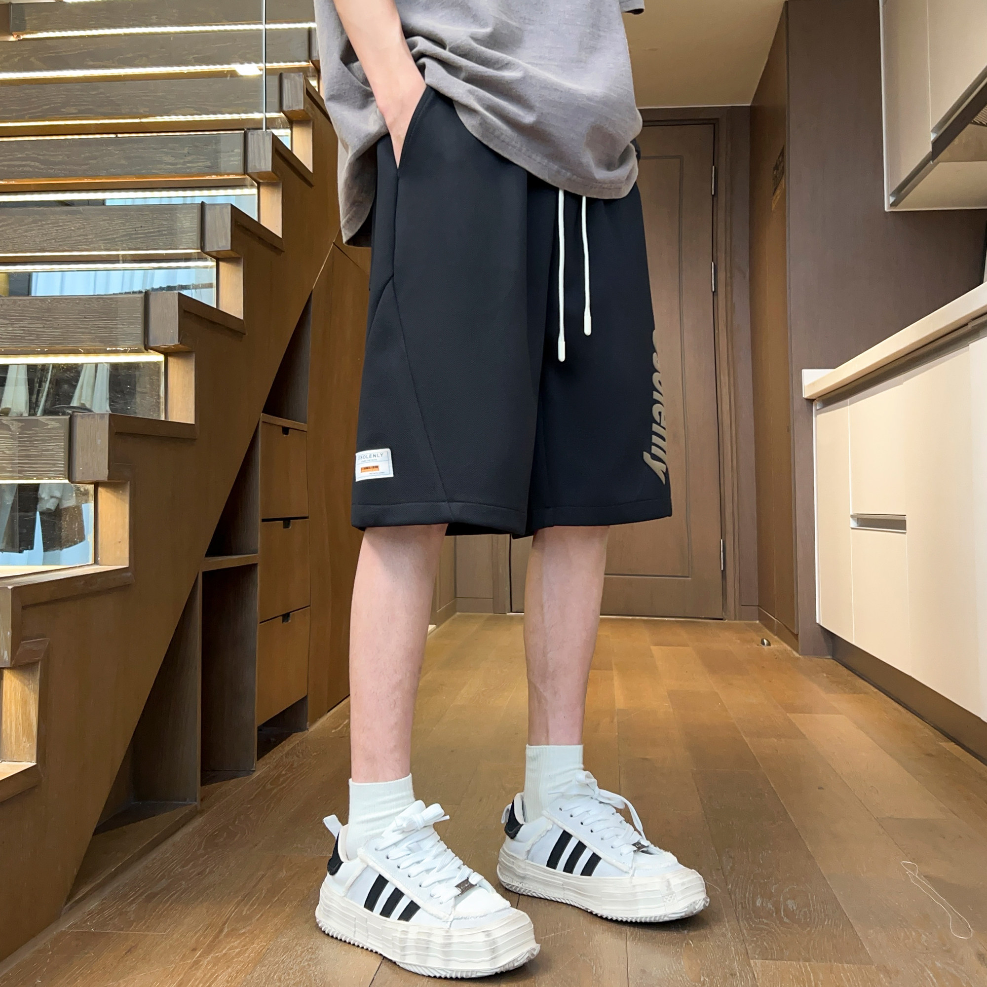 抖音品质A107-DK9070-特P25菠萝格:93.1%聚酯纤维6.9%氨纶短裤,男装牛仔裤,电商A107