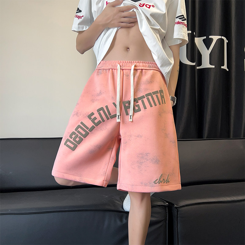 凉感透气休闲短裤男夏季宽松百搭扎染短裤A107-DK25600-特P28,男装牛仔裤,电商A107