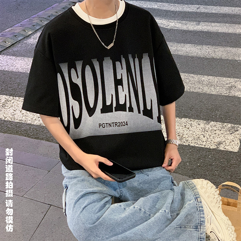菠萝格重磅280克美式休闲宽松潮百搭男士T恤A107-TX2402-特P30,男装T恤,电商A107