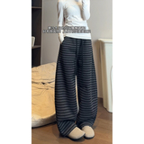 抖音冬季加绒加厚条纹阔腿裤休闲拖地长裤CK26106-特P48，男装卫衣，电商A107