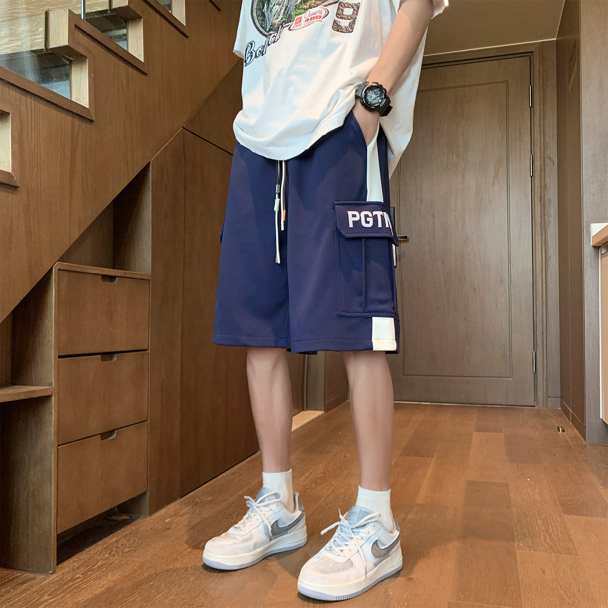 抖音品质A107-K23850-特P35菠萝格:93%聚酯纤维7%氨纶短裤,男装牛仔裤,电商A107