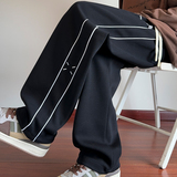 含棉量60%华棉抖音秋冬季百搭直筒长裤HM8001-特P45厚50，男装休闲裤，电商A107