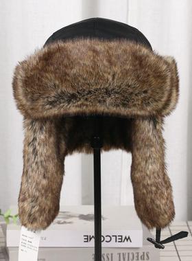 VISON 新款雷锋帽冬季护耳保暖棉帽东北防寒冷中老青年毛帽子男女