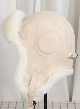 VISON 雷锋帽女冬季加厚护耳保暖防寒飞行帽东北骑车滑雪仿兔毛绒