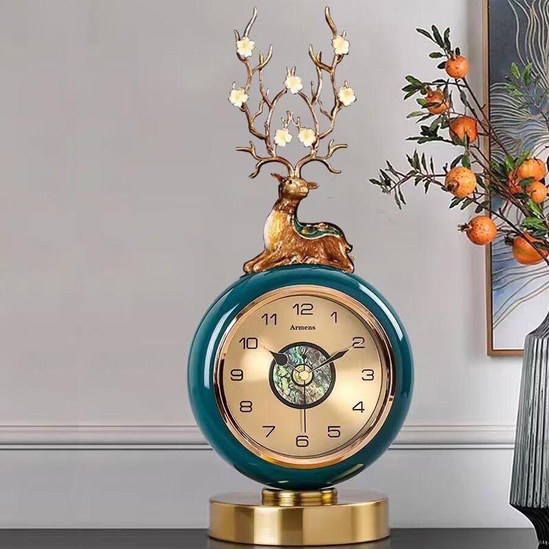 艾镁士台钟欧式复古静音座钟家用