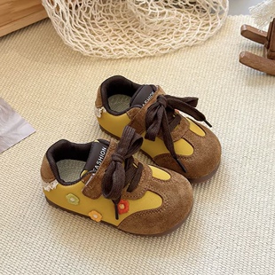 女童德训鞋洋气2025秋季新款复古儿童运动鞋软底休闲鞋女宝阿甘鞋