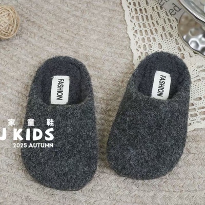 韩版儿童毛毛拖鞋2025秋冬新款女童复古外穿毛绒百搭加绒勃肯鞋潮