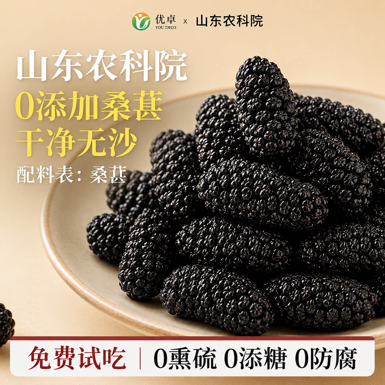 桑葚干黑桑椹特级官方大颗粒正宗即食泡水优质免洗果旗舰店非新疆