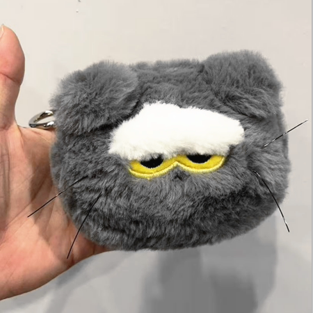 GD 权志龙ZOA 零钱包 耳机包 可爱灰猫 毛绒硬币包 女生超萌