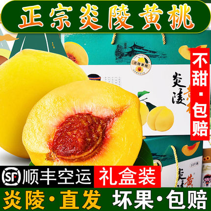 正宗湖南炎陵黄桃新鲜水果孕妇小孩现摘现发桃子10斤株洲高山特产