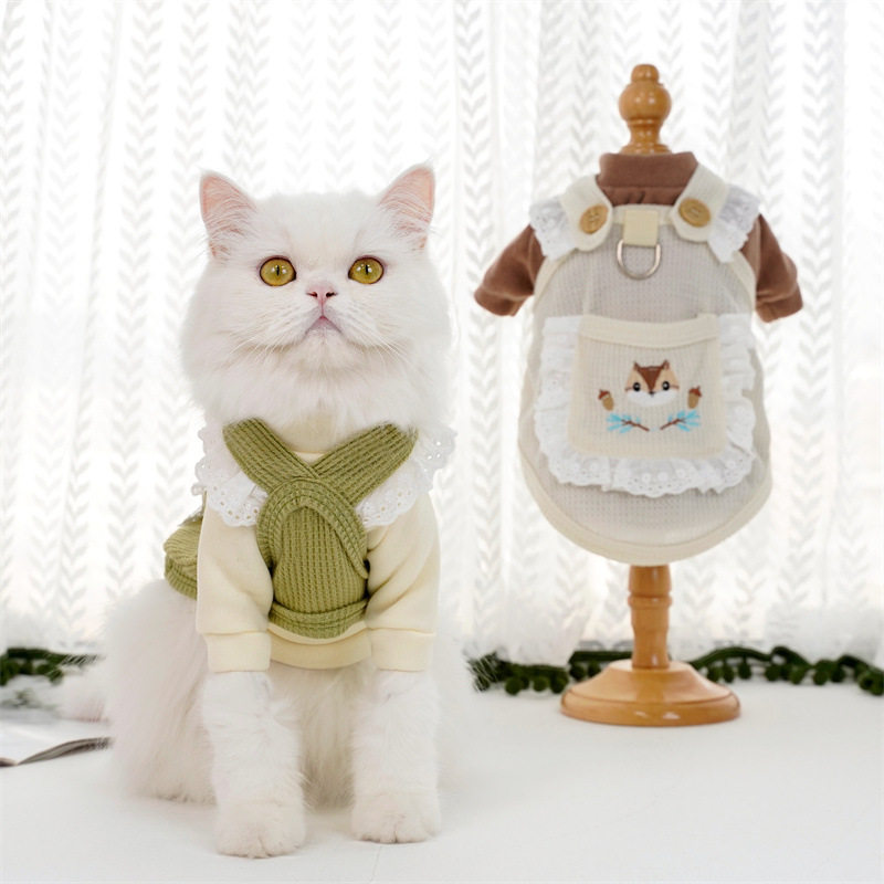 春夏款宠物狗狗猫咪卡通背心衣服裙子D扣牵引狗绳子猫胸背带用品
