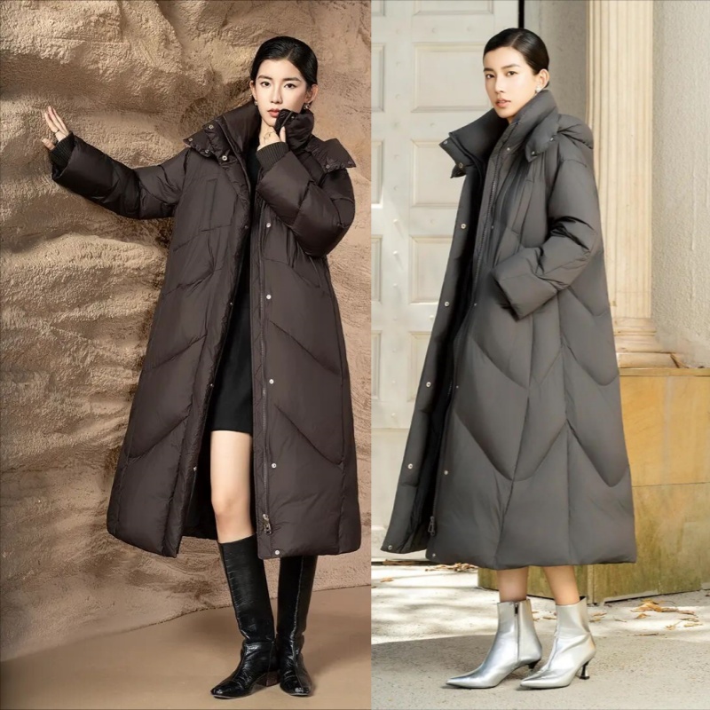 2025款女修身长款羽绒服九成品8209半成品董衣壳翻新加厚定制加工