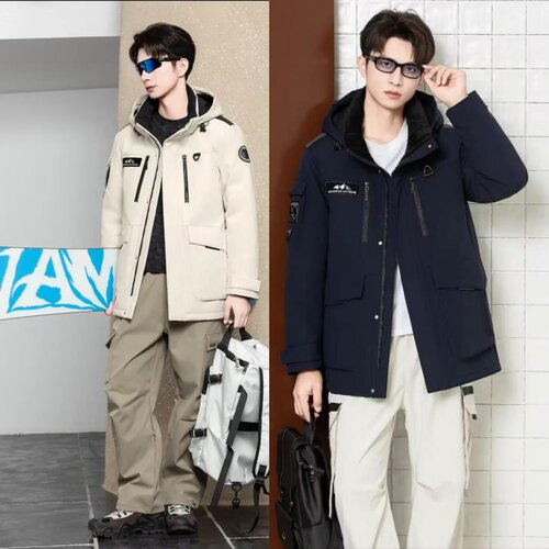 2026新款男装活面脱卸款羽绒服半九成品衣皮壳翻新定制加工YM7707