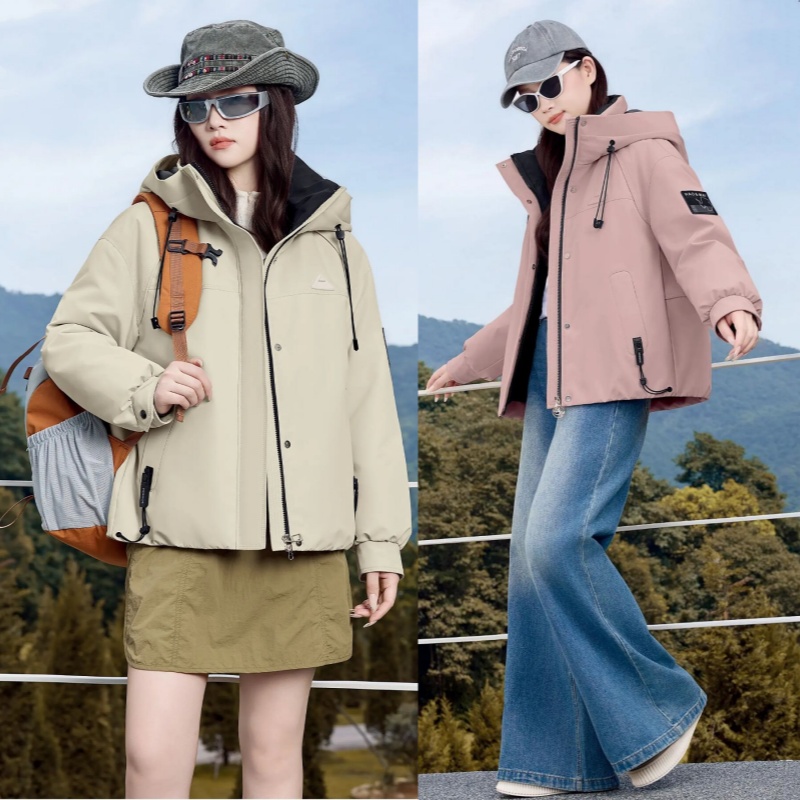 2025款女装户外脱卸款羽绒服九成品范108半成品衣壳翻新定制加工