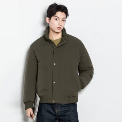 2025新款男士休闲短款羽绒服九成品半成品衣壳翻新定制加工FM1066