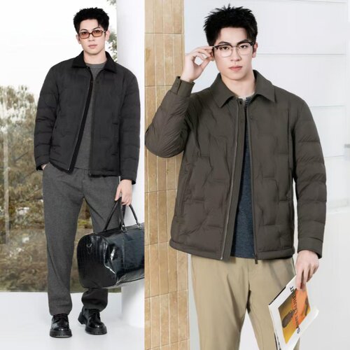 2025新款男士休闲短款羽绒服九成品半成品衣壳翻新定制加工FM9900