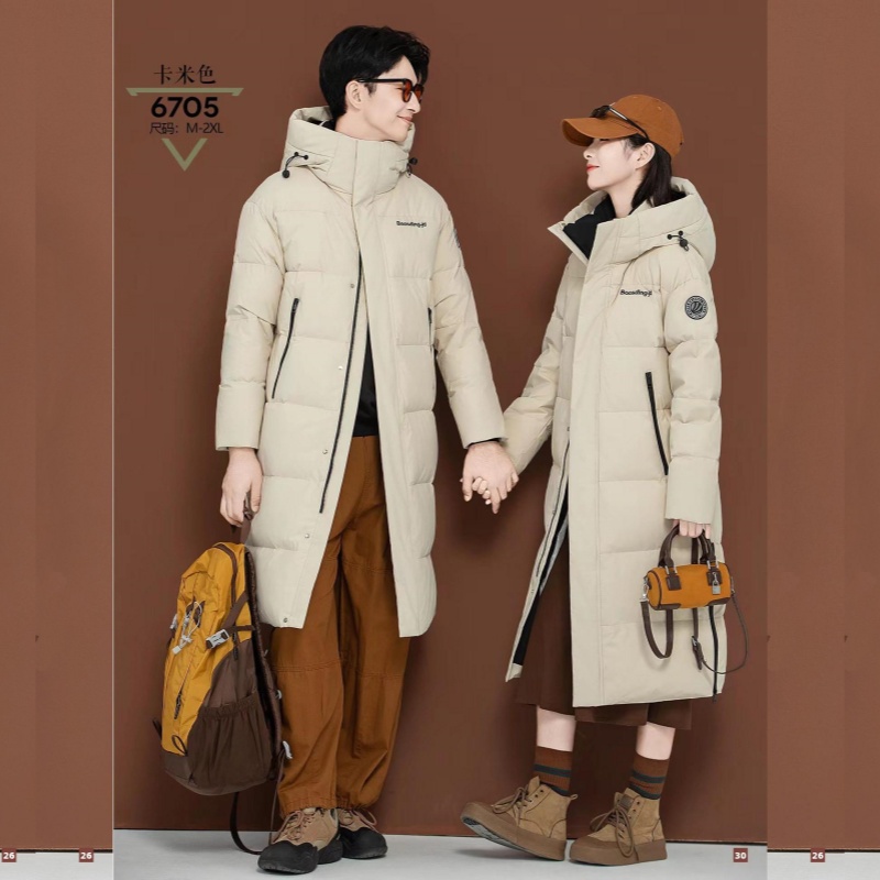 2025款男女中长款羽绒服九成品Y6705半成品衣壳翻新加厚定制加工