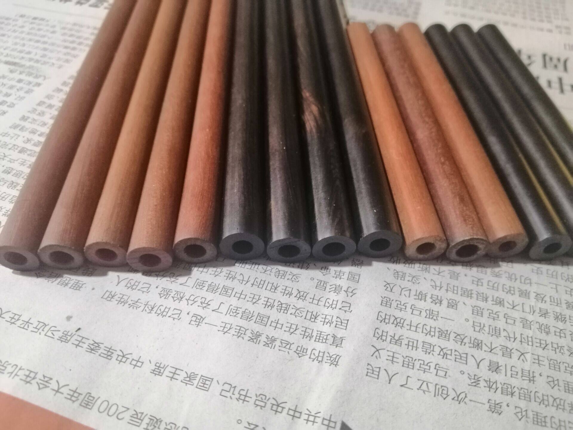 檀木乌木木烟杆料实木纹理 木烟杆 烟袋锅 玉石玛瑙烟嘴