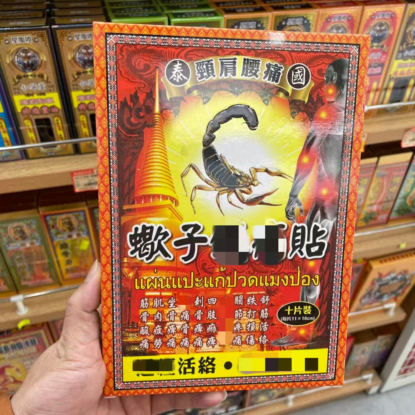 香港正品泰国颈肩腰蠍子膏贴10片