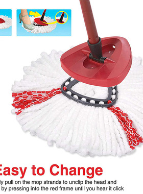 适用o-cedar 微力达vileda加厚拖把头墩布吸水旋转三角替换布配件