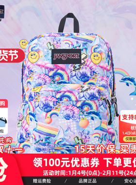 JanSport杰斯伯儿童双肩包女书包男高初中学生童趣小众背包TWK8