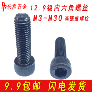 12.9級(jí)內(nèi)六角螺絲發(fā)黑圓柱頭螺釘高強(qiáng)度杯頭螺栓M3M4M5M6M8M10M12