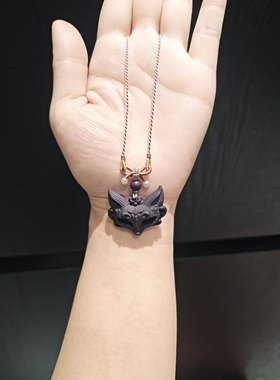 31乘29m非遗合香珠紫韵狐狸面具吊坠项链毛衣链