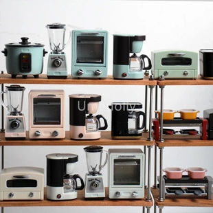 1:12娃娃屋迷你模型厨房场景食玩ob11榨汁机咖啡机电饭煲烤炉扭蛋