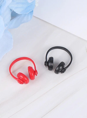 1:12娃娃屋dollhouse迷你模型玩具OB11配件 黑色耳机模型超小微缩