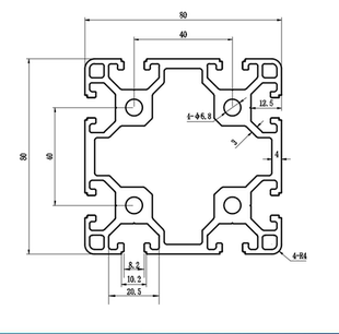 8080铝型材工业铝合金框架组合型材铝合金方管型材四方铝型材连u.