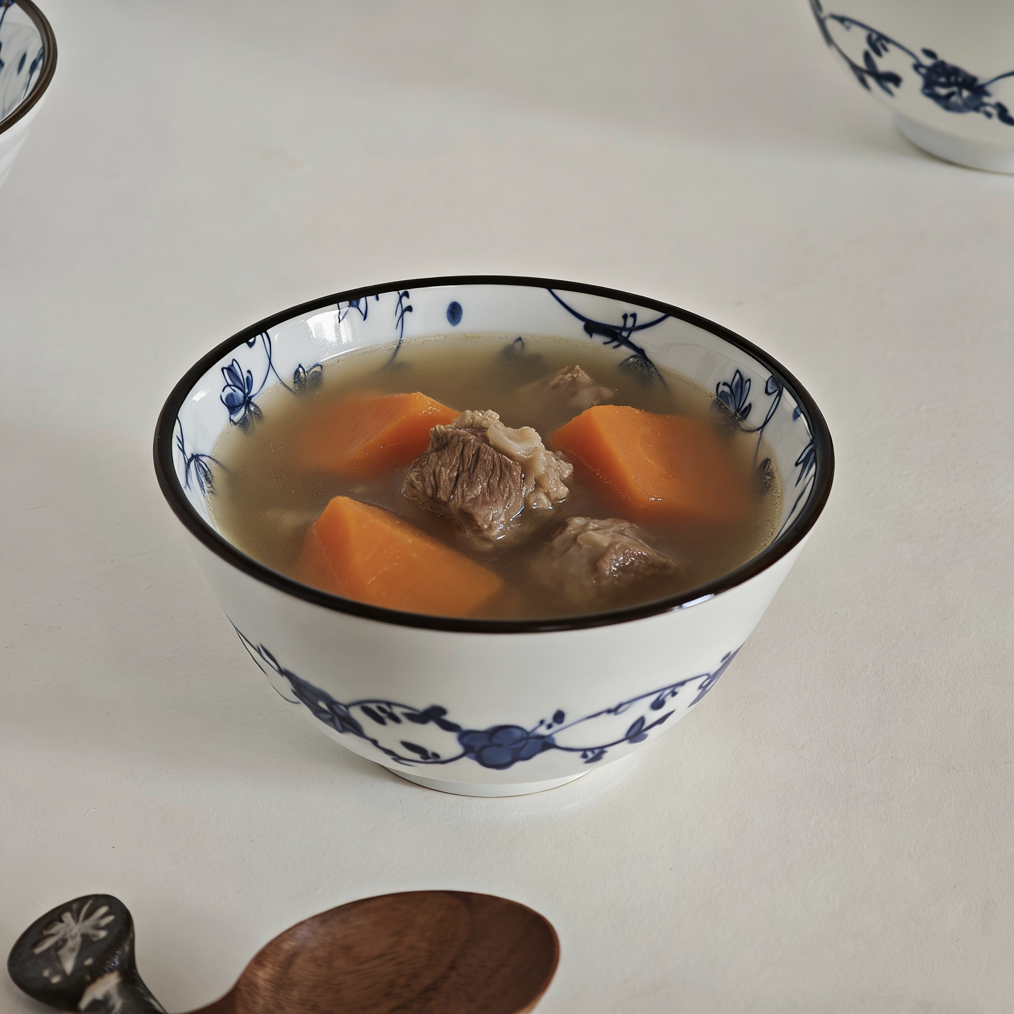 诺裔家 日本器 有古窑烧进口釉下彩瓷器蔓唐草陶瓷碗小碗汤羹小碗