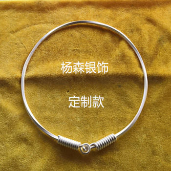 湖南湘西苗族银饰 湘西银项圈 纯银项圈  纯手工少数民族风项圈