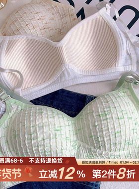 海边晚霞~bra舒适内衣女生无钢圈新款调整型小胸聚拢文胸女细肩带